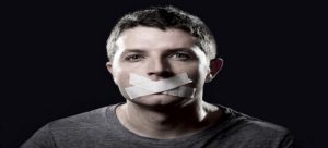 Young Censored Man Mouth Sealed On Tape To Prevent Free Speaking