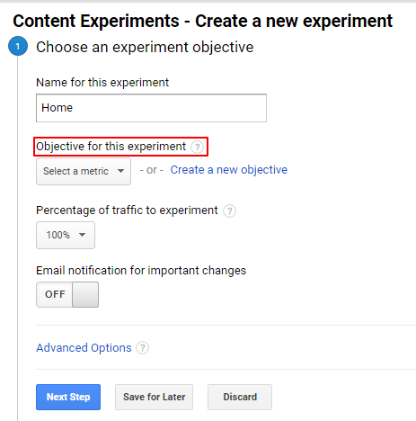 create content experiment