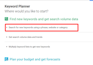 Keyword Planner – Google AdWords