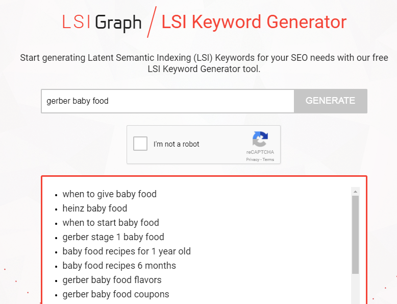 LSIGraph LSI Keyword Generator