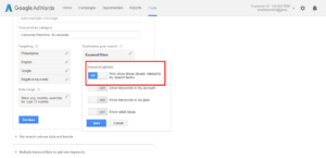 Show Exact match keywords in Google Adwords Keyword Planner